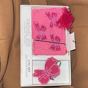 Rachel Zoe Fuchsia Beaded Purse and Charm Set